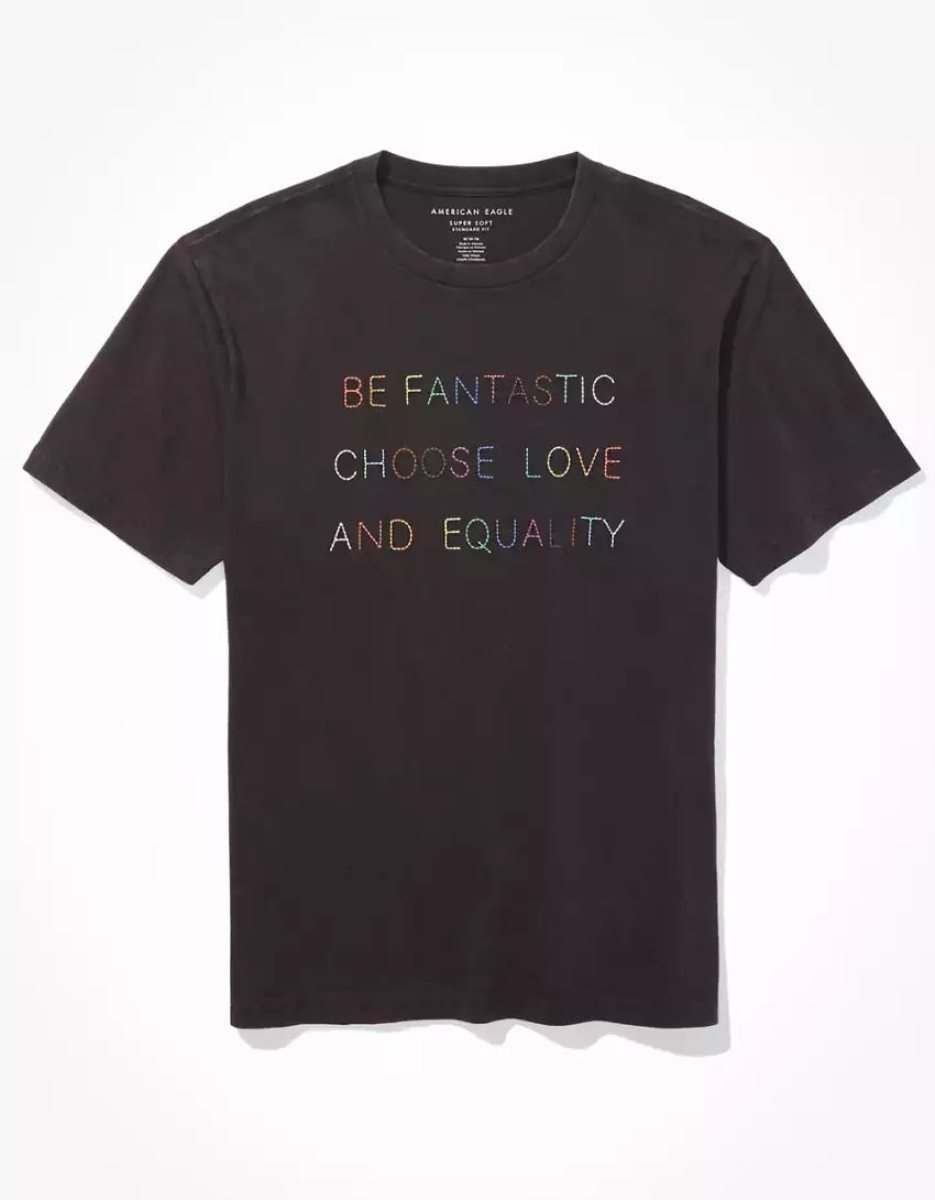 T Shirts American Eagle AE Super Soft Pride Graphique Multicolore Homme | KGV-65332628